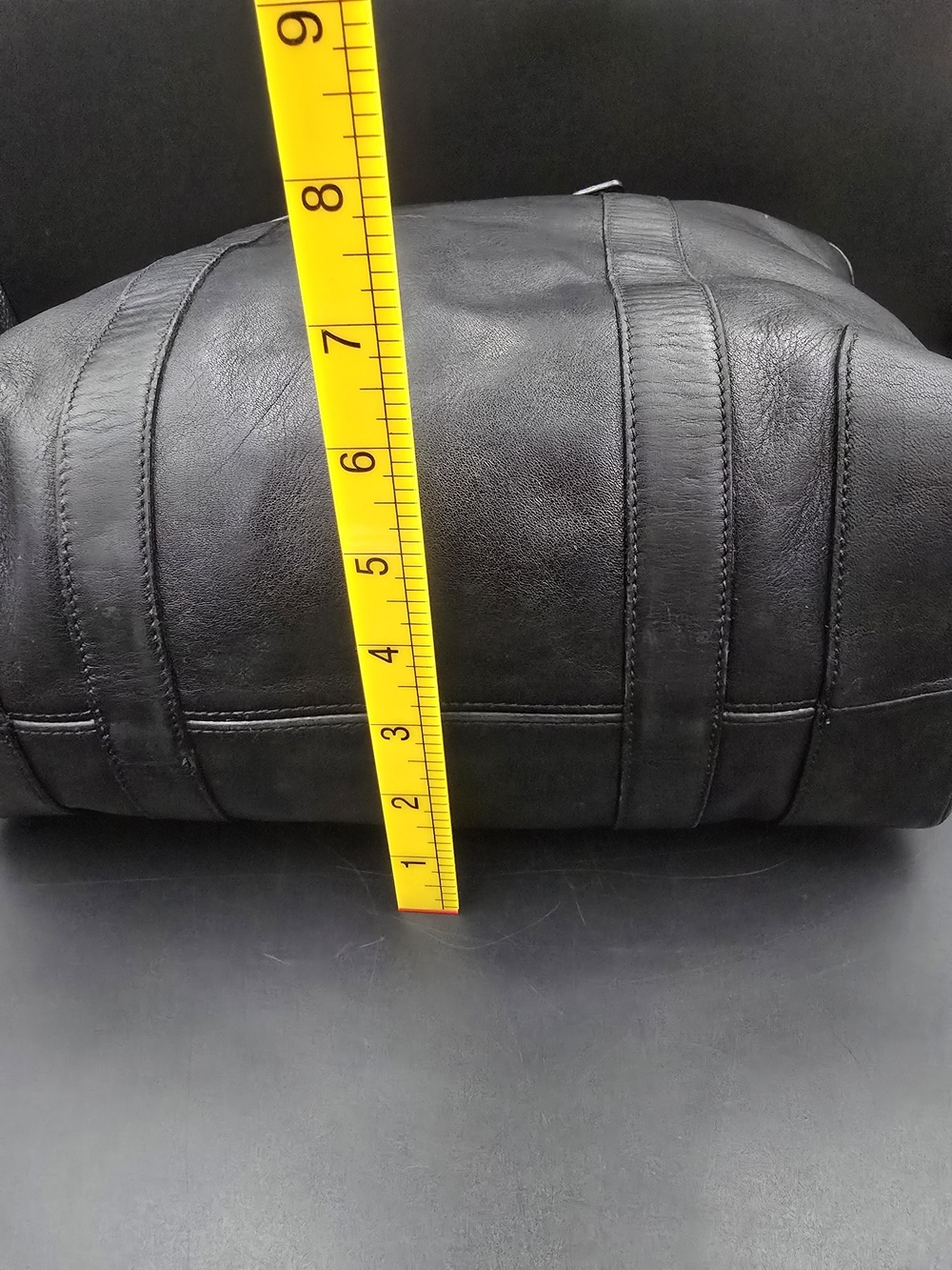 Coach Black Leather Tote with Buckle Straps - Picture 9 of 13